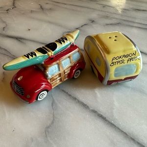Woody Station Wagon Trailer Salt & Pepper Shakers Set Kiel James Patrick Vibe!